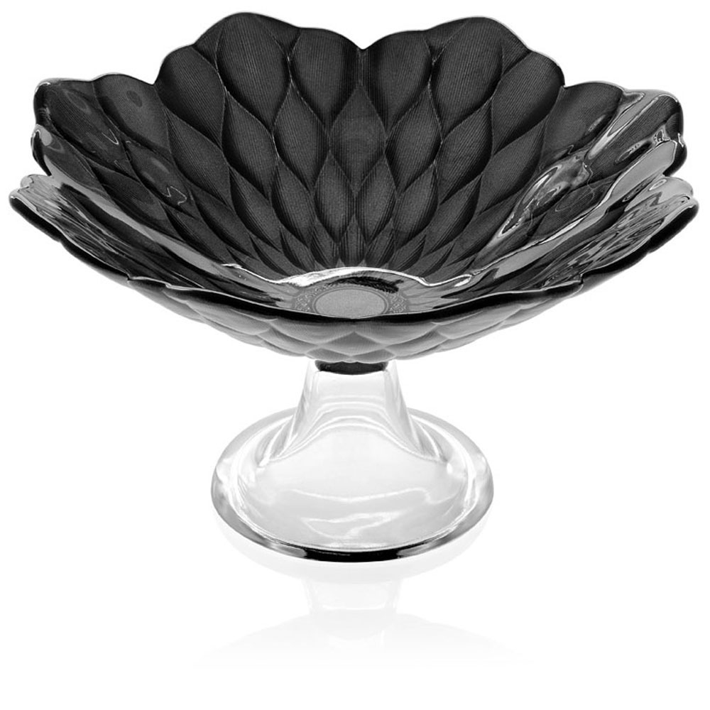 LOTO FOOTED BOWL BLACK DECO