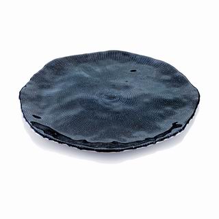 Diamante Platter Blue/chrome Deco.