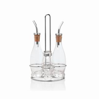 Diamante Oil/Vinegar/Salt/Pepper w/metal stand