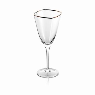 TIMES SQUARE WINE GLASS 17CL. CLEAR PLATINUM RIM