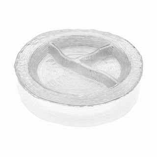 Wave 3 sections appetizer tray clear