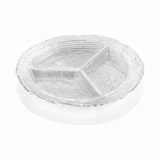 Wave 3 sections Divided relish dish round