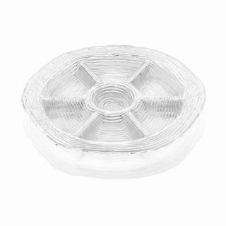 Wave 7 sections divided relish dish clear