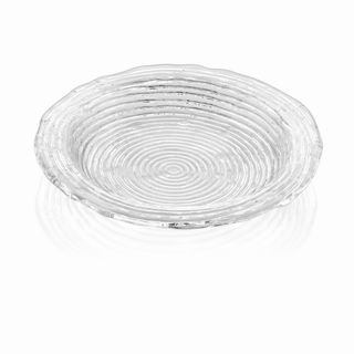 Wave side dish with rim clear
