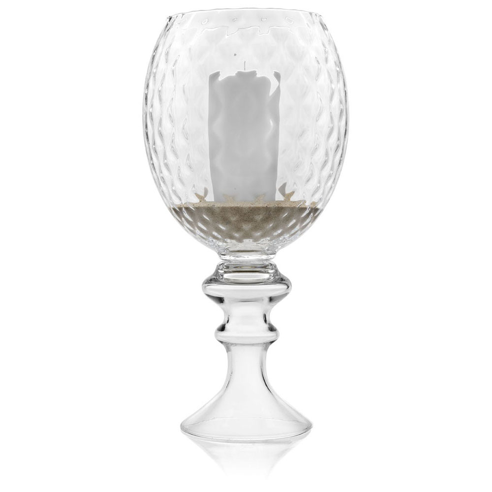 BIG HURRICANE OPTIC CLEAR WITH SAND AND CANDLE