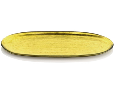 ALIBABA OVAL PLATTER CM 43X16 GOLDEN GREEN DECORATION