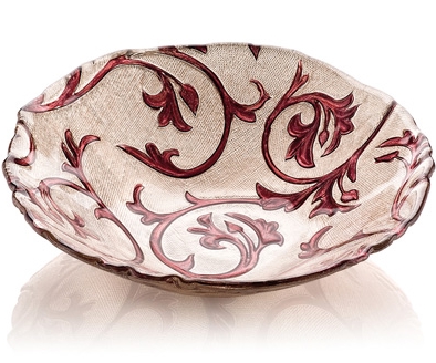 BISANZIO BOWL CM 33 PURPLE/ PINK DECORATION