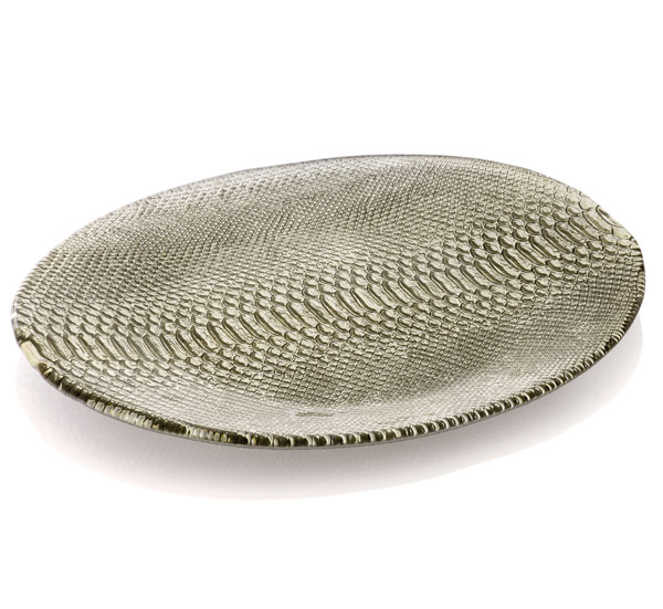 Divina Oval Platter  Beige/chrome Deco.