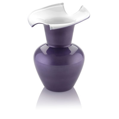 DAISY VASE H.35 CM LILAC/MILKWHITE DECORATION