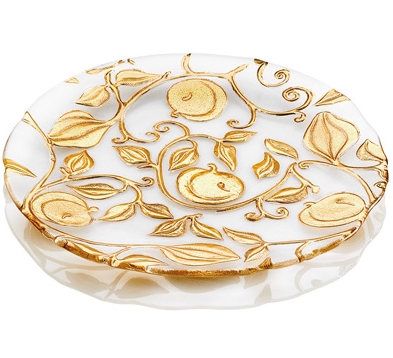 DELIZIE PLATE CM.37 CLEAR GOLD DECORATION