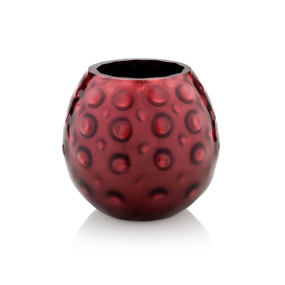 Wclipse Vase Red/chrome Deco.w/wooden giftbox