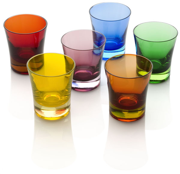 Fantasy Set 6 water tumblers in assorted colours 