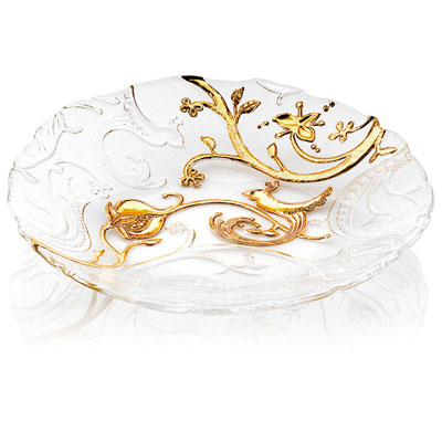 IL GIARDINO SEGRETO CENTREPIECE CM.41 CLEAR GOLD DECORATION