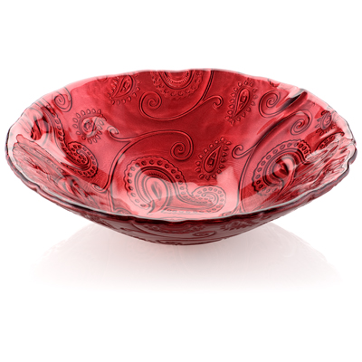 KASHMIR BOWL CM 25 RED DECORATION WITH GIFT BOX
