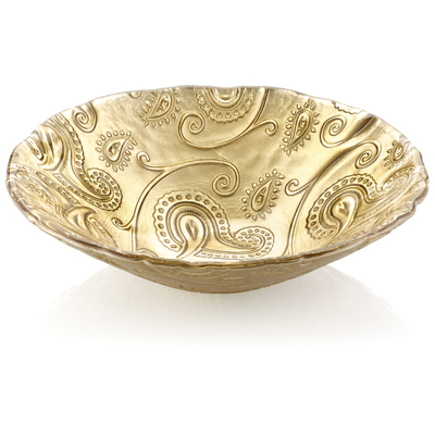 KASHMIR BOWL CM 25 GOLD DECORATION WITH GIFT BOX