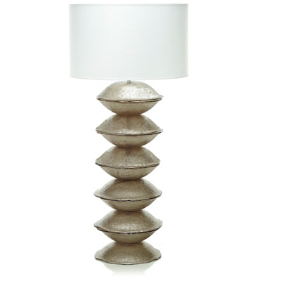 FLOOR LAMP H.125 LAMP BASE ?30 IN GLASS WITH BEIGE DECORATION +LAMPSHADE WHITE