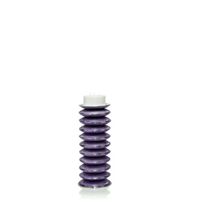 CANDLESTICK H.65 CM. IN GLASS WITH AMETHYST DECORATION WITH CANDLE