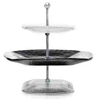 SQUARED STAND IN BLACK GLASS CM.28X28 AND KERALA CM.16X16