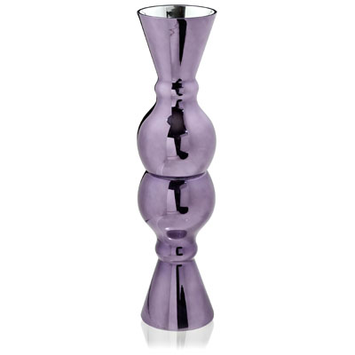 TOTEM H.60 IN GLASS WITH AMETHYST DECORATION