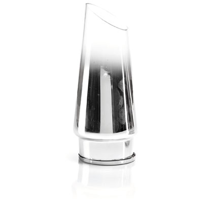 CANDLESTICK CONE IN GLASS WITH SILVER DECORATION WITH LID AND VOTIVE