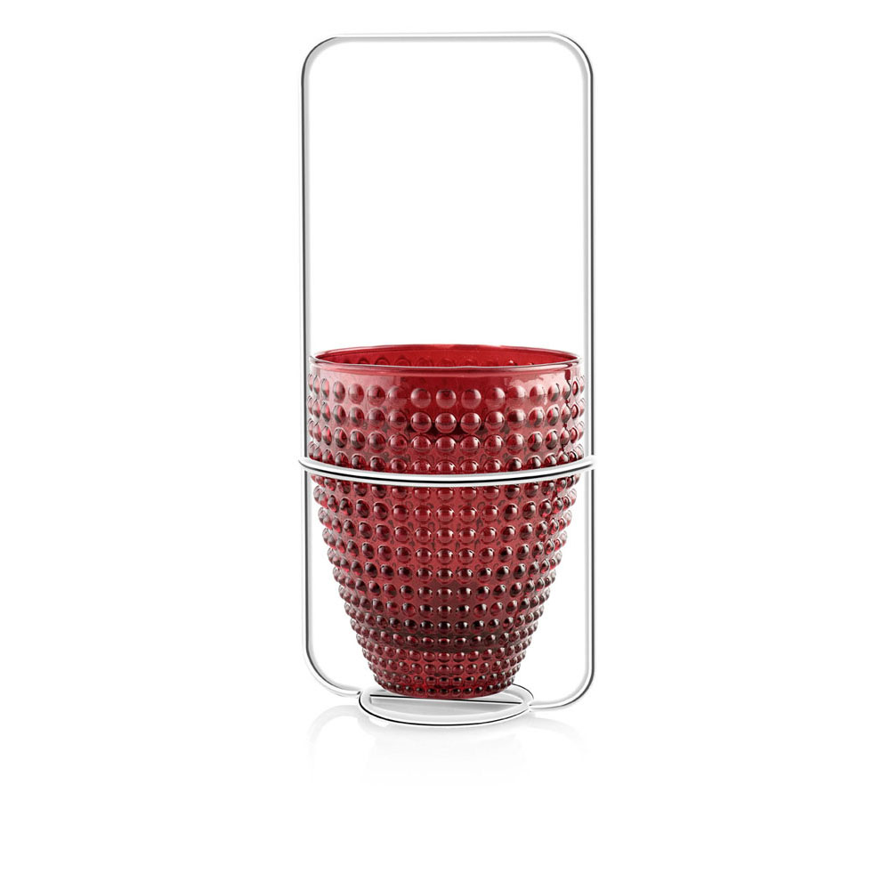LUMIERE VOTIVE SWEET RED DECO.WITH METAL STAND/TEALIGHT