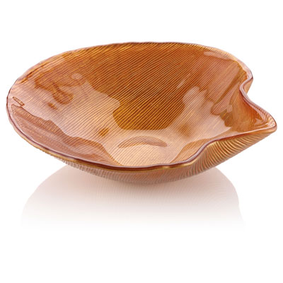 NATURAL GALAPAGOS SMALL BOWL ORANGE DEC WITH GIFT BOX