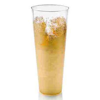 ORIZZONTE VASE H.38 CM CLEAR GOLD DECORATION