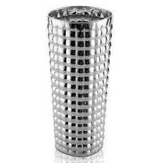 OPTIC VASE H. 38.5 CM SILVER DECORATION