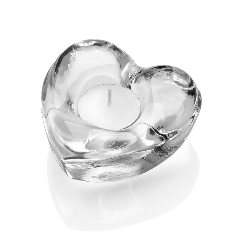 PARADISE HEART VOTIVE CLEAR + TEALIGHT