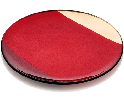 PASHA PLATTER CM. 37 RED/GOLD DECORATION