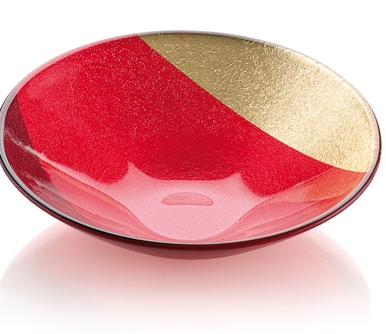 PASHA BOWL CM 25 RED/GOLD DECORATION