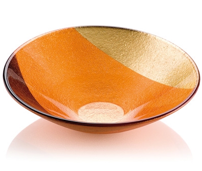 PASHA BOWL CM 25 ORANGE/GOLD DECORATION