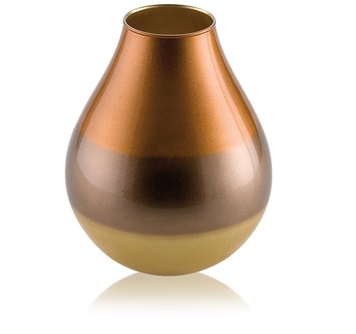 PASHA VASE H. 25 CM ORANGE/GOLD DECORATION