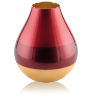 PASHA VASE H. 33 CM RED/GOLD DECORATION