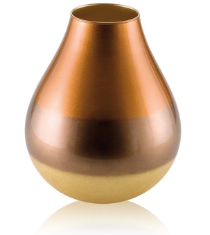 PASHA VASE H. 33 CM ORANGE/GOLD DECORATION
