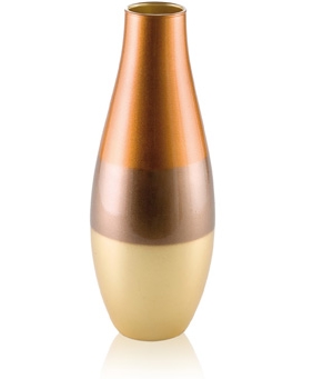 PASHA VASE H. 38 CM ORANGE/GOLD DECORATION