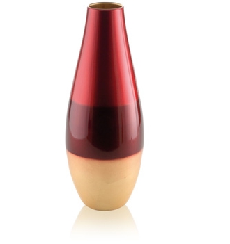 PASHA VASE H. 48 CM RED/GOLD DECORATION