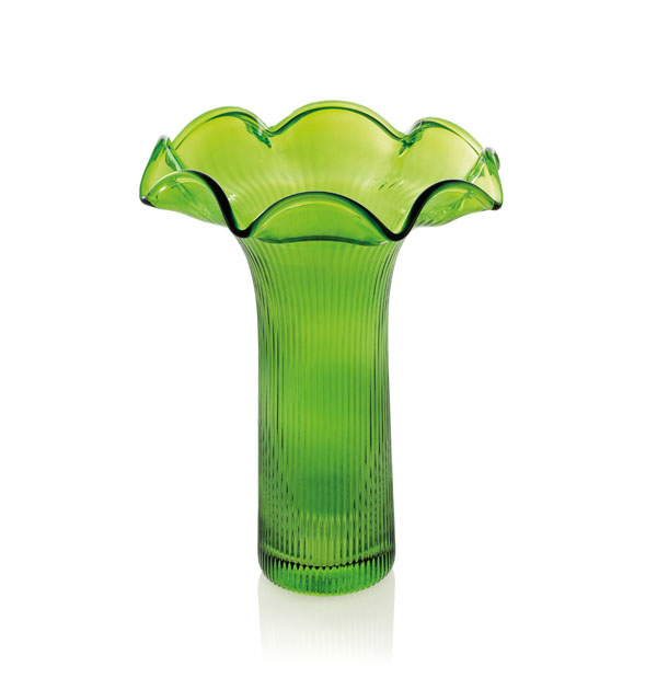 Plisse Vase 32cm Green Deco.