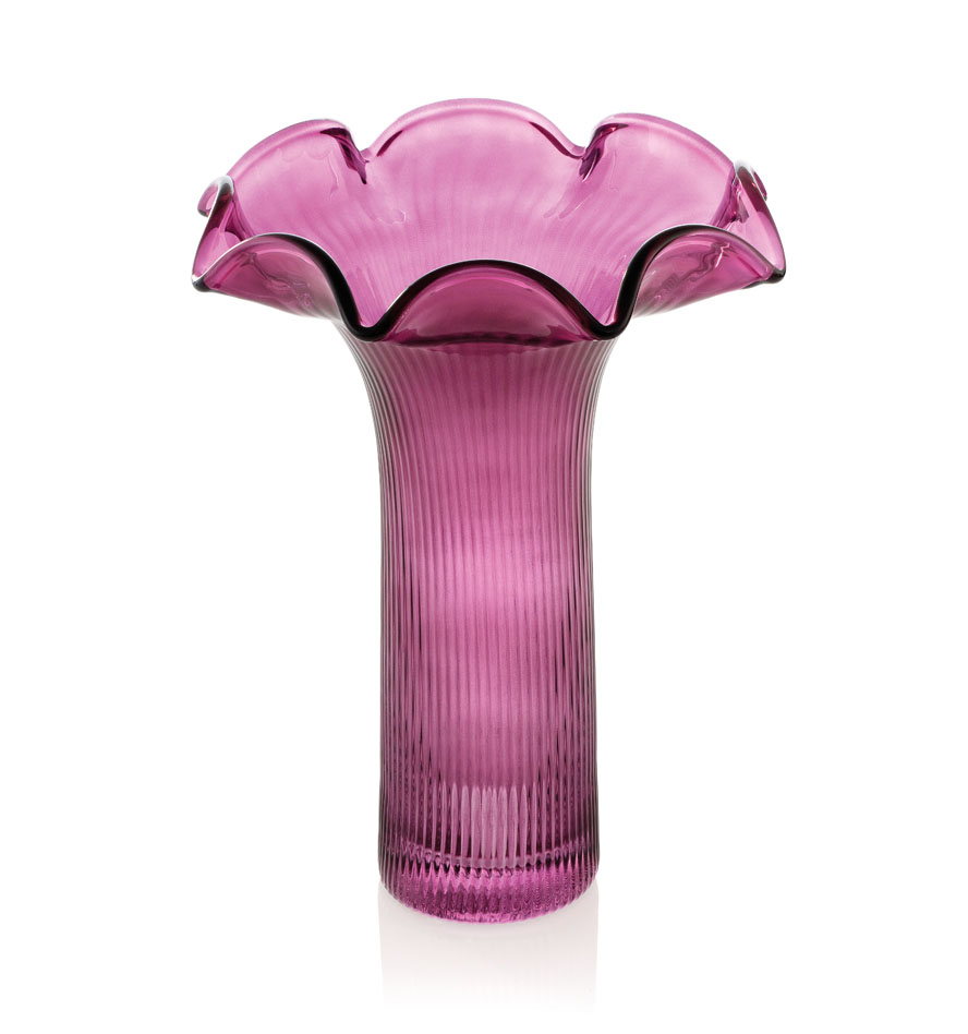 Plisse Vase 32cm Fuchsia Deco.