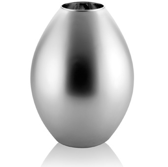 REFLEX VASE H. 43 CM. SILVER SATIN DECORATION