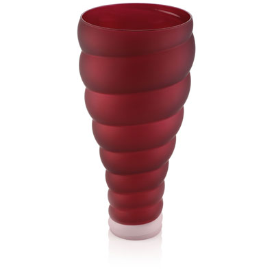 SPIRAL VASE H. 38 CM. RED DECORATION