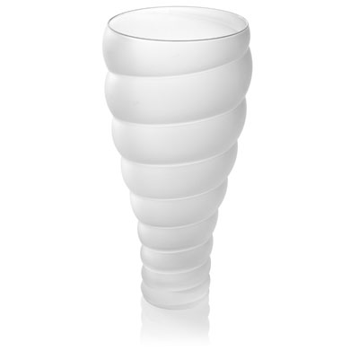 SPIRAL VASE H. 38 CM. WHITE DECORATION