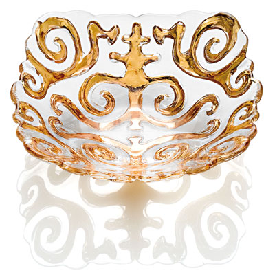 SHIRDAK INDIVIDUAL BOWL CLEAR GOLD DECORATION