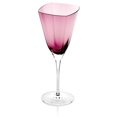TIMES SQUARE GOBLET AMETHYST WITH CLEAR STEM AND FOOT