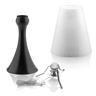 WAVE LAMPSHADE WHITE + LAMP BASE H 34 BLACK