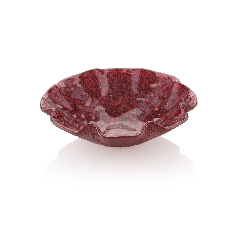 XMAS IS MAGIC SPECIAL BOWL RED GLITTER DECORATION 