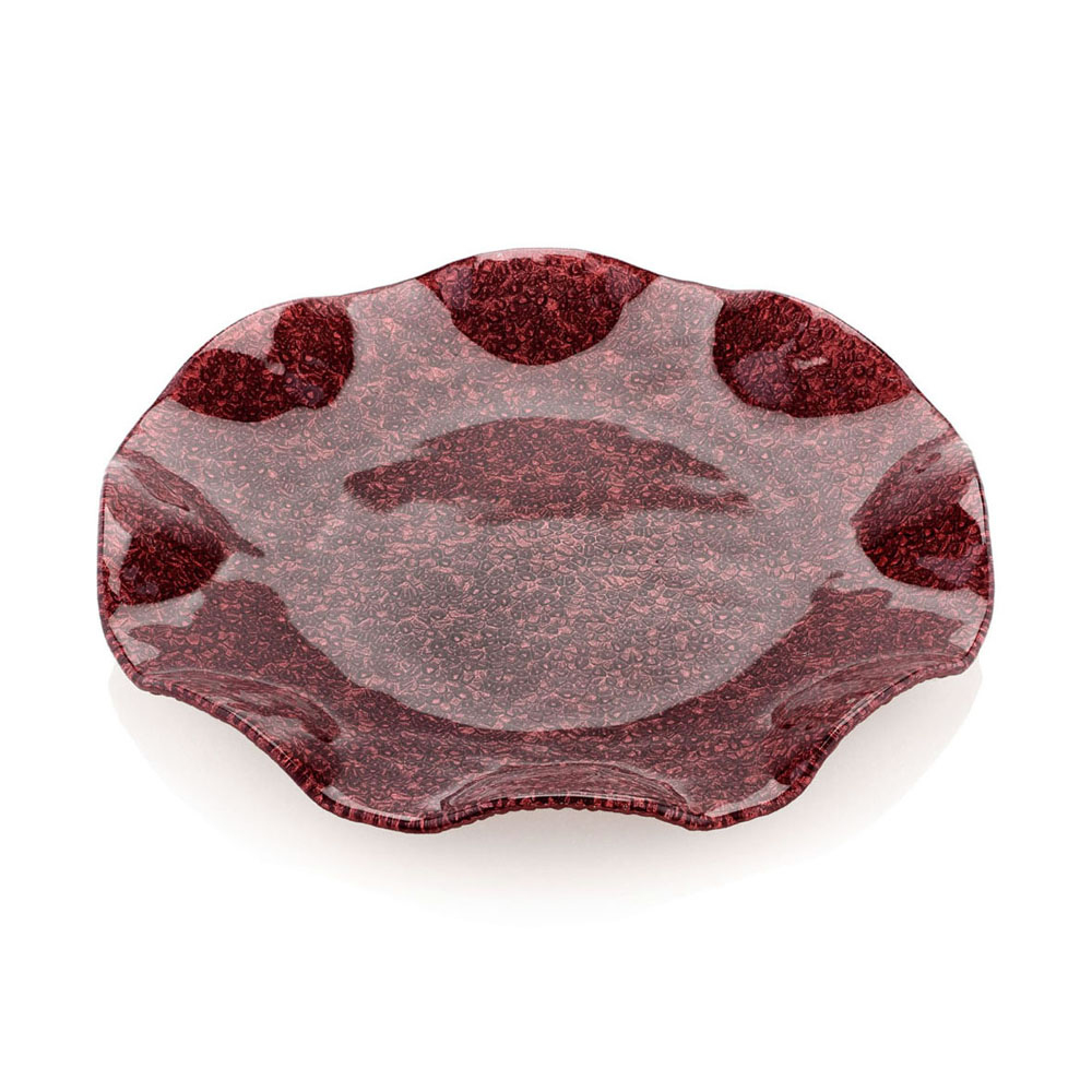 XMAS IS MAGIC SPECIAL PLATTER   RED GLITTER DECORATION