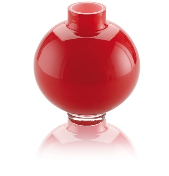 ZEN VASE H.24CM RED/MILKWHITE