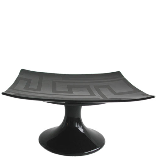 Dedalo Black Plate square 31 cm on foot