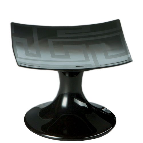 Dedalo Black Bowl on foot 22 cm